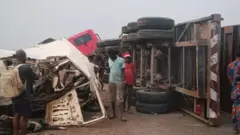 Aworan ijamba ọkọ to waye ni opopona marosẹ Eko si Ibadan.