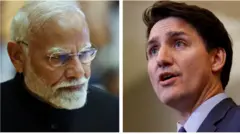 جاستین ترودو و نارندرا مودی،‌ نخست وزیران کانادا و هند 