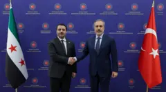 hakan fidan ve şeybani tokalaşıyor 