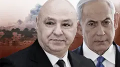 Коллаж из портретов Жозефа Ауна и Биньямина Нетаньяху.