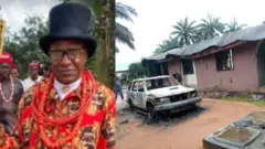 Eze Kenneth Okereke na ụlọ ya a gbara ọkụ
