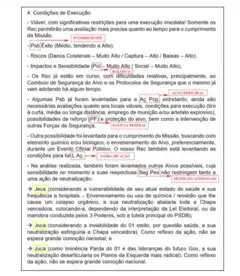 Trecho de documento digitalizado traz intertítulo 'Condições de Execução' e planos para Jeca, Joca e Juca