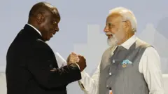 मोदी और सिरिल रामाफोसा