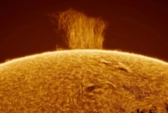 ภาพถ่ายปรากฏการณ์ Polar Crown Prominence เมื่อวันที่ 9 มี.ค. ที่ผ่านมา