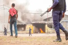 Des éléments de la Police Nationale Congolaise après avoir dispersé une manifestation de l’UDPS le 09 Juillet 2020