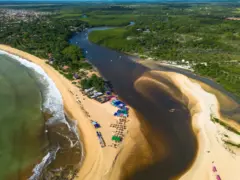 Imagem aérea de Caraíva