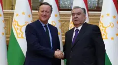 امامعلی رحمان و دیوید کامرون در حال دست دادن