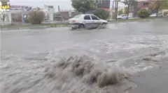 آبگرفتگی خیابان‌ها پس از بارندگی در شیراز و یاسوج