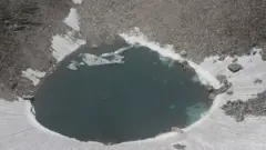 View of Ropkund lake also known as skelton lake or mysterious lake in uttarakhand