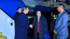 ለብሊንከን አቀባበል ሲደረግ
