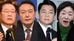 더불어민주당 이재명 후보, 국민의힘 윤석열 후보, 국민의당 안철수 후보, 정의당 심상정 후보