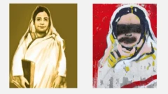 বেগম রোকেয়ার গ্রাফিতিতে কালো রঙ দিয়েছেন ঢাবি'র এক নারী শিক্ষার্থী।