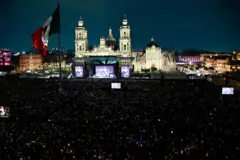 René Pérez "Residente" se presenta en un concierto multitudinario en el Zócalo, el 6 de septiembre de 2025, en la Ciudad de México.