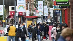 Pedestrians and shoppers