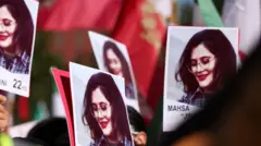Placards of Mahsa Amini