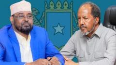 የጁባንድ ግዛት ፕሬዝዳንት አሕመድ ማዶቤ እና የሶማሊያ ፕሬዝዳንት ሼክ ሐሰን