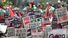 مظاهرات مؤيدة للفلسطينيين