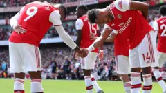 Aubameyang celebrates