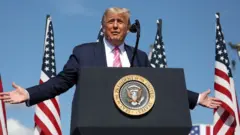 Donald Trump speaks at a campaign event