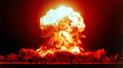 Ядерное испытание на полигоне в Неваде в 1957 году