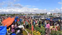 በጃንሜዳ አካባቢ የሚገኝ የገበያ ስፍራ የበዓል ገበያ ደመቅ ብሎ ይታያል