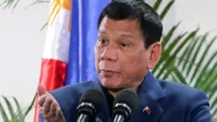 Philippine President Rodrigo Duterte at Davao International Airport on 22 October 2016