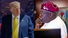 Aarẹ Donald Trump wọ kootu bukuu, nigba Aarẹ Bola Tinubu wọ aṣọ buba funfun pẹlu fila lori