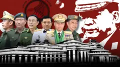 ဒုတိယဗိုလ်ချုပ်ကြီး ၆ ယောက်နဲ့ ဗိုလ်ချုပ် ၁၀ ဦးဝန်းကျင်ကို ရွေးကောက်ပွဲဝင်ပြိုင်ဖို့ တပ်ကနေအနားပေးတဲ့ သရုပ်ဖော်ပုံ