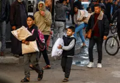 أطفال فلسطينيين في قطاع غزة بعد بدء سريان وقف إطلاق النار