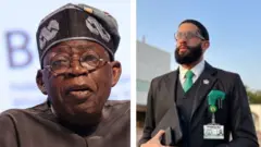 Nigeria president Bola Tinubu (left) and Ajuri Ngelale (right)