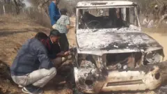 charred car