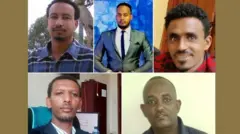 የታሰሩትጋዜጠኞች ምስግና ሥዩም፣ ሐበን ሐለፎም፣ ኃይለ ሚካኤልገሠሠ፣ ተሾመ ጠማለው እና ዳዊት መኮንን መሆናቸውን ጨምረው አረጋግጠዋል።