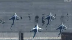 Une image satellite montre des bombardiers stratégiques sur la base aérienne russe d'Engels.