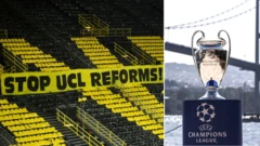 Stop UCL reforms" Borussia Dortmund v Sevilla match on 9 March, 2021