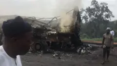 'Lagos Ibadan expressway tanker explosion': Ogun tanker fire
