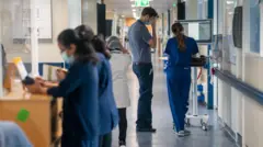 Personal médico en un hospital del Reino Unido