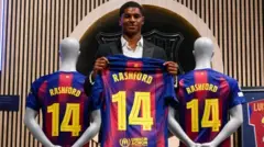 Ɗanwasan gaba na Ingila forward Marcus Rashford,