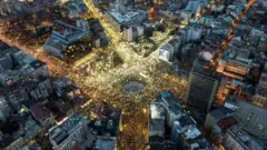 सर्बिया के बेलग्रेड में विरोध प्रदर्शन 