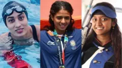 માના પટેલ, અંકિતા રૈના અને ઇલાવેનિલ વલારિવન