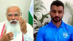 નરેન્દ્ર મોદી અને હૉકી ટીમના કૅપ્ટન
