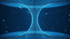 ภาพจำลองโครงสร้างของรูหนอน ซึ่งเกิดจากการบิดเบี้ยวและพับตัวของปริภูมิ-เวลา