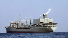 Iranian navy support ship Kharg near southern Iran