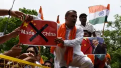 দিল্লিতে বিজেপির চীন বিরোধী বিক্ষোভ।