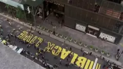 Black LIves Matter mural outside Trump Tower.