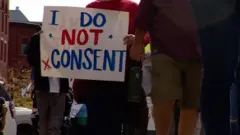 An anti-Covid vaccine protest in New Hampshire, October 2021