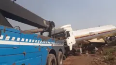 Aworan ọkọ agbepo nibi ti ijamba ti waye.