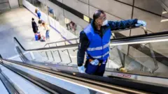 Cleaner in Copenhagen metro