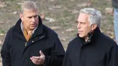 Prince Andrew, left, and Jeffrey Epstein in New York's Central Park