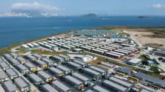 Drone shot of Hong Kong's isolation camps