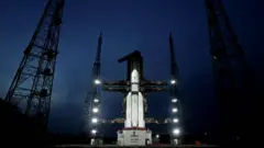 Indian rocket on launch pad